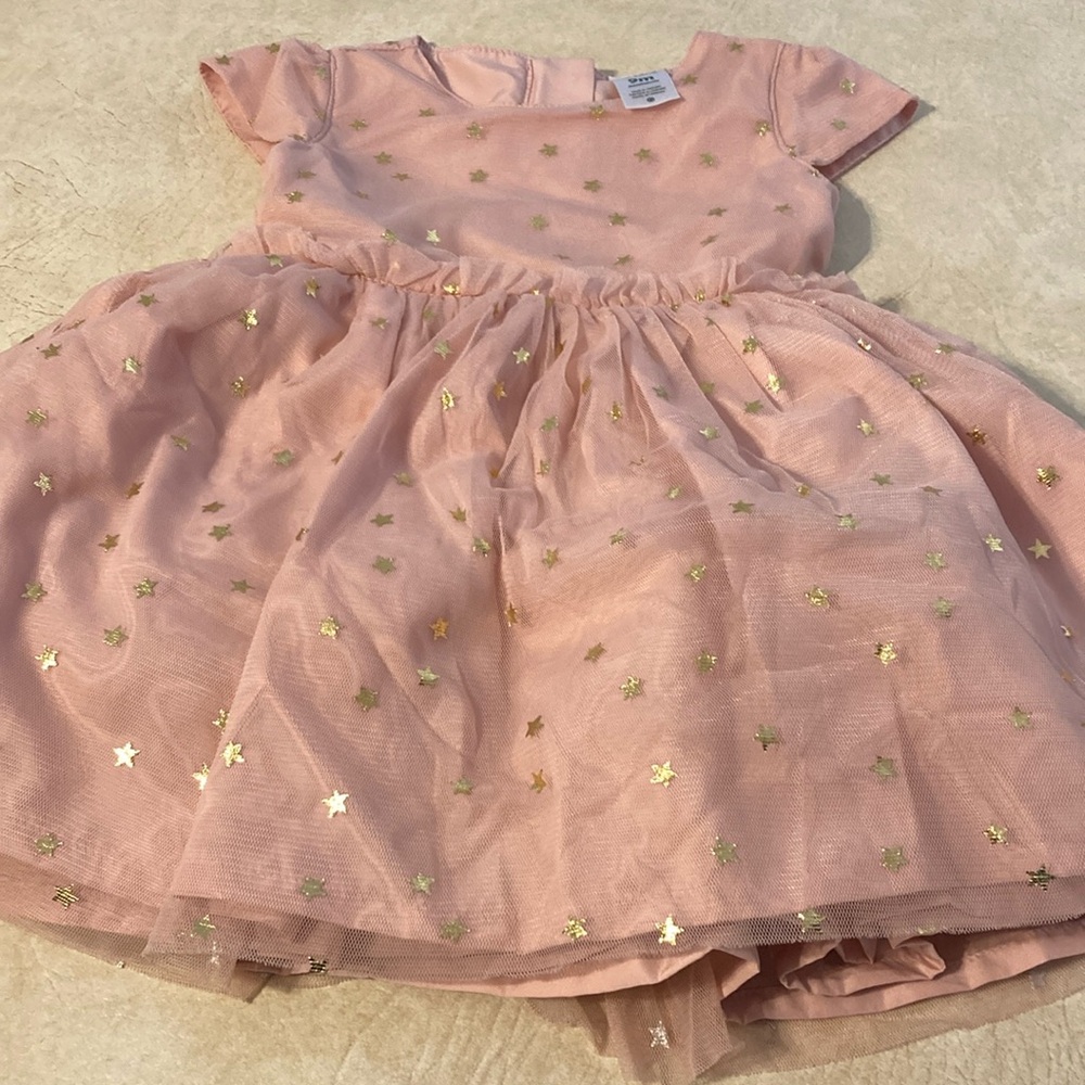 9M pink dress with gold stars